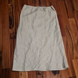 JP Outlet Petite Women's 100% Linen Fully Lined Beige Skirt Size M